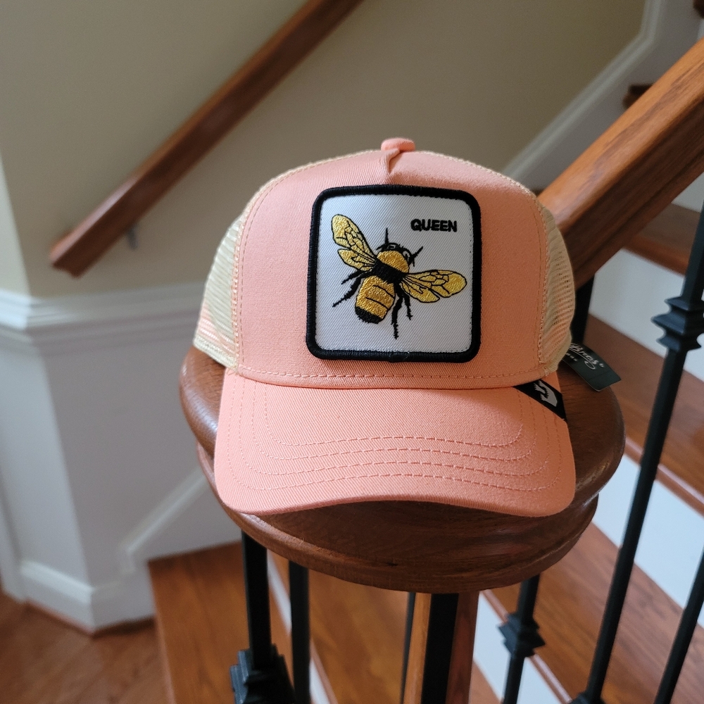 Goorin Bros Orange Trucker Hat with Bee Patch